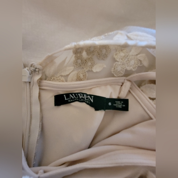 Floor length, cream coloured Ralph Lauren Dress - Picture 1 of 4